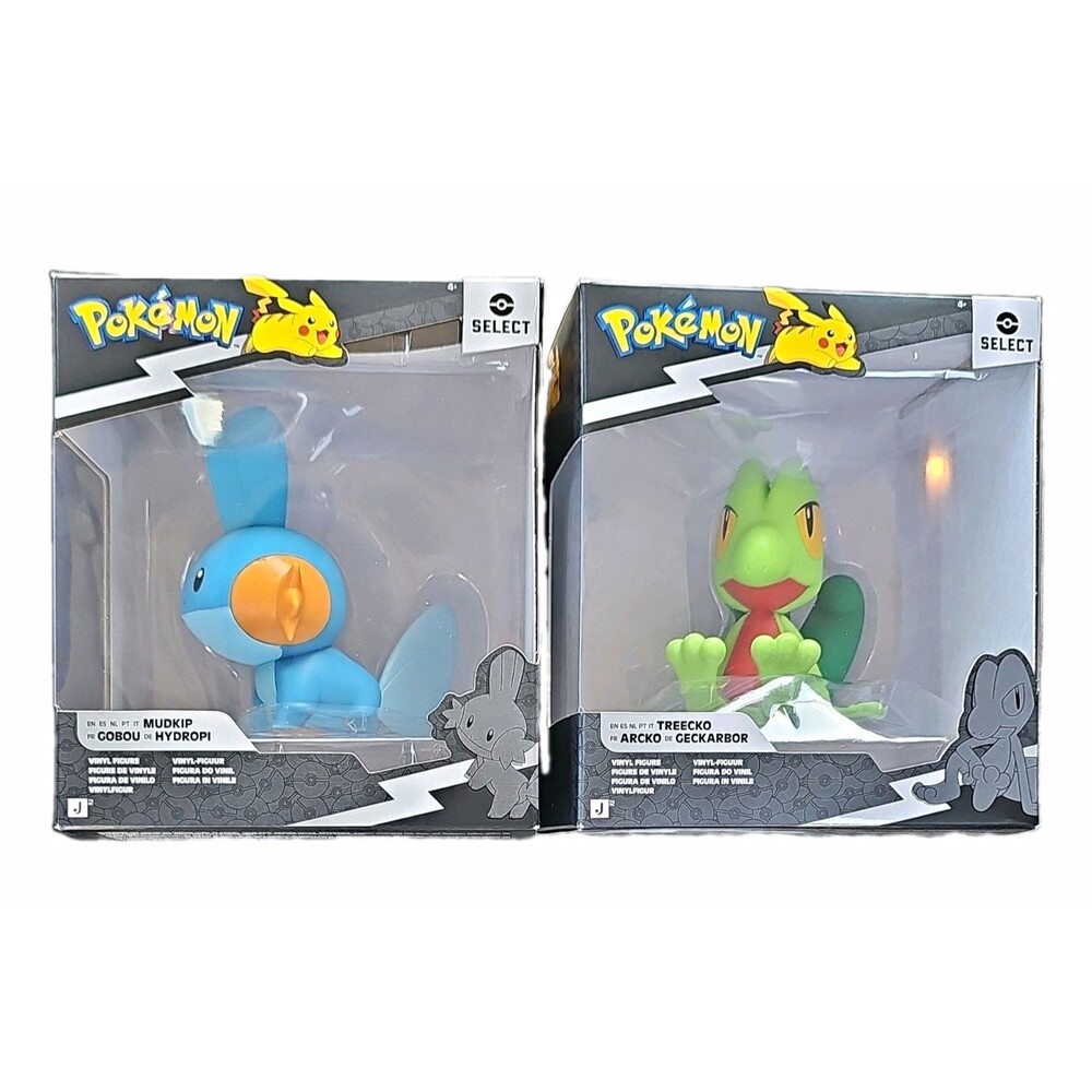Jazwares Pokémon Select Series 6 Mudkip & Treecko Boxed Vinyl Figure Set - LOT